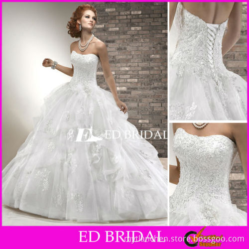 MSS5303 Sweet Heart Puffy Ball Gown Bridal Train Dress